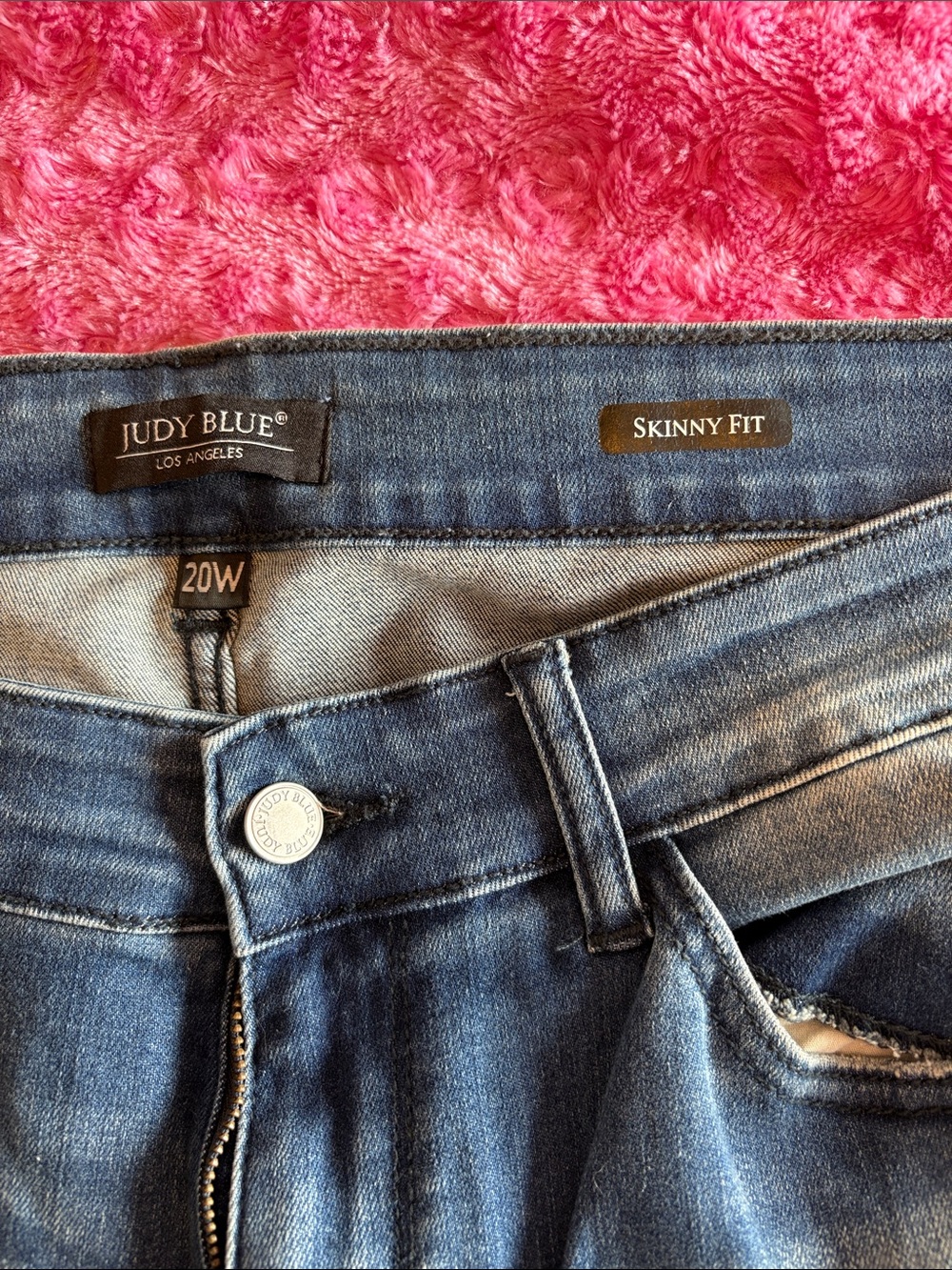 Judy Blue Dark Wash Skinny Jeans with distressing